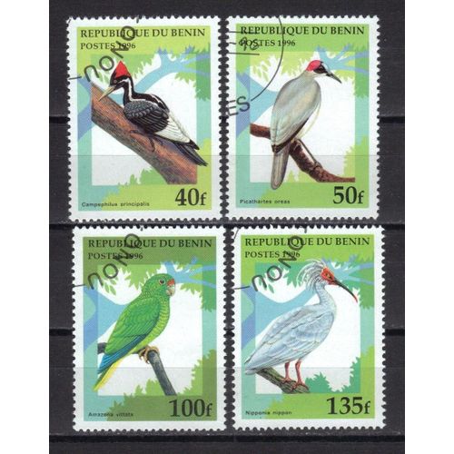 Benin 1996 : Oiseaux Multicolores - Série De 4 Timbres Oblitérés