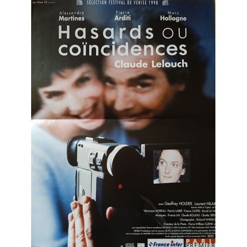 Hasards Ou Coïncidences - Affiche Originale De Cinéma - Format 40x60 Cm - De Claude Lelouch Avec Alessandra Martines, Pierre Arditi, Marc Hollogne, Laurent Hilaire - Année 1998