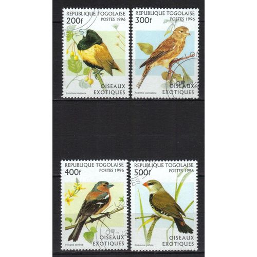 Togo 1996 ; Oiseaux Exotiques - Série De 4 Timbres Oblitérés