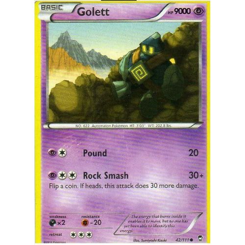 Carte Pokemon Golett 42/111 Xy Furious Fists Poings Furieux Version Anglaise