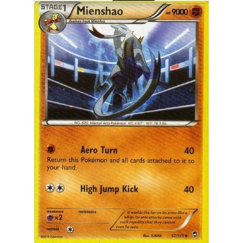 Carte Pokemon Mienshao 57/111 Xy Furious Fists Poings Furieux Version Anglaise