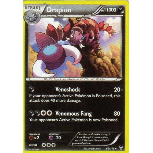 Carte Pokemon Drapion 65/111 Xy Furious Fists Poings Furieux Version Anglaise