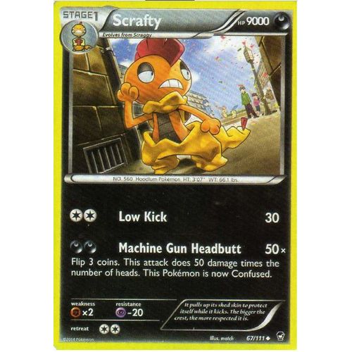 Carte Pokemon Scrafty 67/111 Xy Furious Fists Poings Furieux Version Anglaise