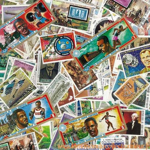 Afrique 100 Timbres Obliteres Differents Tous Pays
