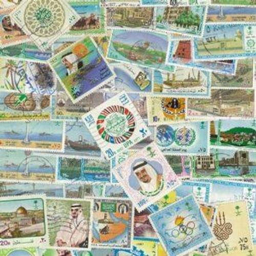 Arabie 100 Timbres Differents Oblitérés Tous Pays