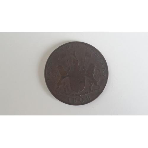Piece Bronze Inde East India Company 1808 Rare Voir Photo
