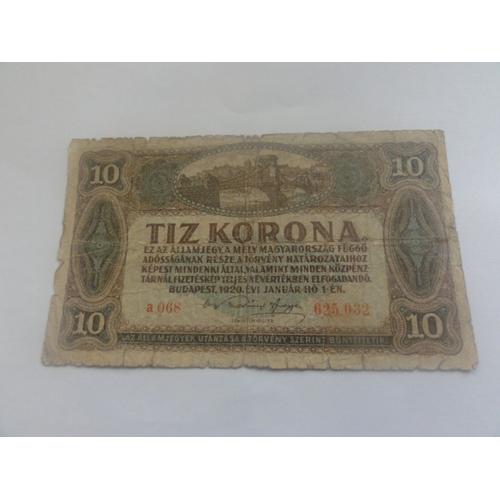 Billet 10 Koronas 1920 Hongrie