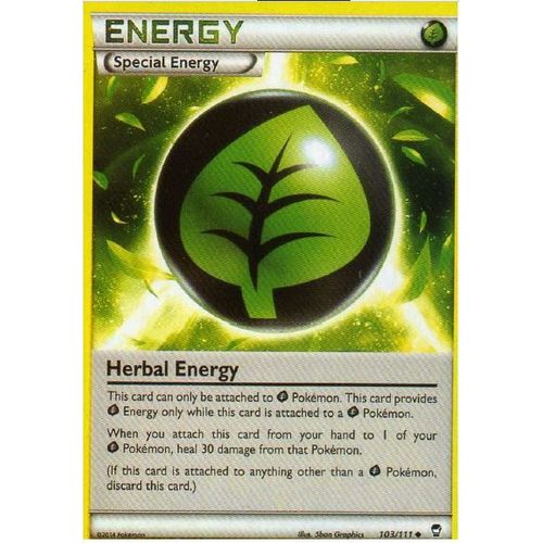 Carte Pokemon Special Herbal Energy 103/111 Xy Furious Fists Poings Furieux Version Anglaise