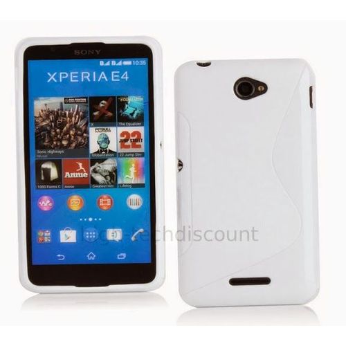 Housse Etui Coque Pochette Silicone Gel Fine Pour Sony Xperia E4 + Film Ecran - Blanc