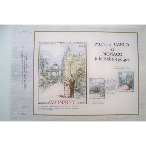 Feuillet Artistique Philatelique N° 269 Monaco De 1986