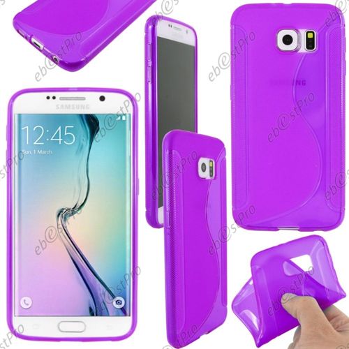 Ebeststar ® Housse Etui Coque Silicone Gel Motif S-Line Protection Souple Pour Samsung Galaxy S6 Sm-G920f, G920, Couleur Violet + Film Protection D'écran