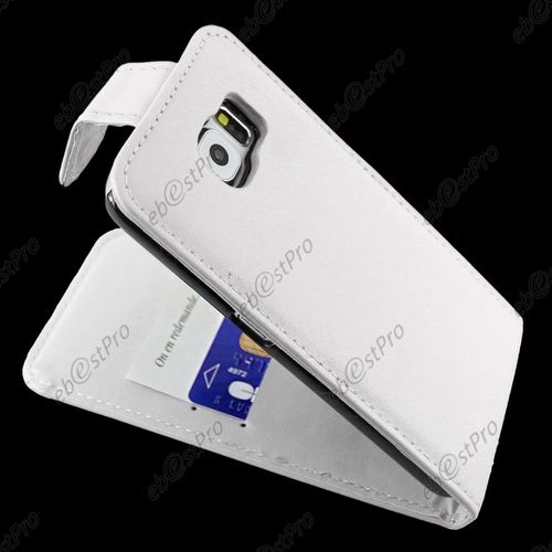 Ebeststar ® Housse Simili Cuir À Clapet Coque Etui Pour Samsung Galaxy S6 Sm-G920f, G920, Couleur Blanc + Film Protection D'écran