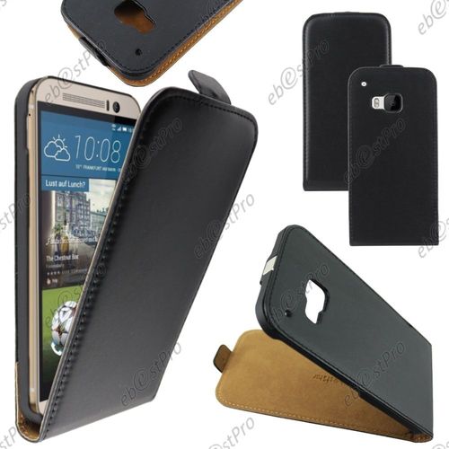 Ebeststar ® Housse Coque Etui En Pu Cuir À Rabat Ultra Fine (Slim Case) Pour Htc One M9, One Hima, Couleur Noir + Film Protection D'écran