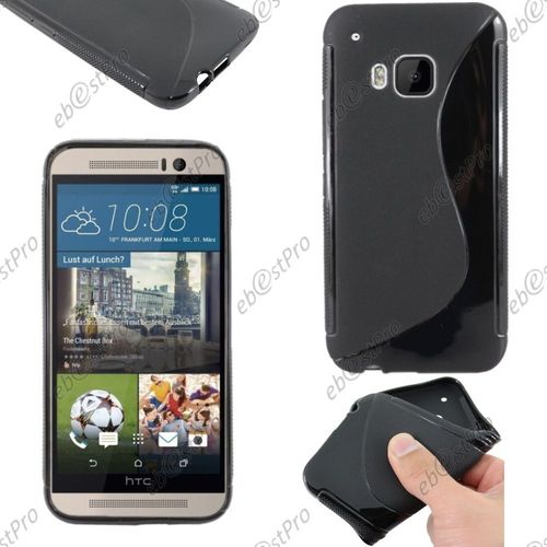 Ebeststar ® Housse Etui Coque Silicone Gel Motif S-Line Protection Souple Pour Htc One M9, One Hima, Couleur Noir + Film Protection D'écran
