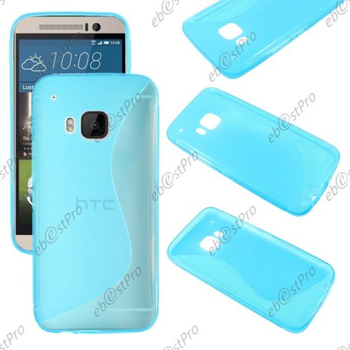 Ebeststar ® Coque S-Line Silicone Gel Motif Vague Housse Etui Protection Souple Pour Htc One M9, One Hima, Couleur Bleu + Film Protection D'écran