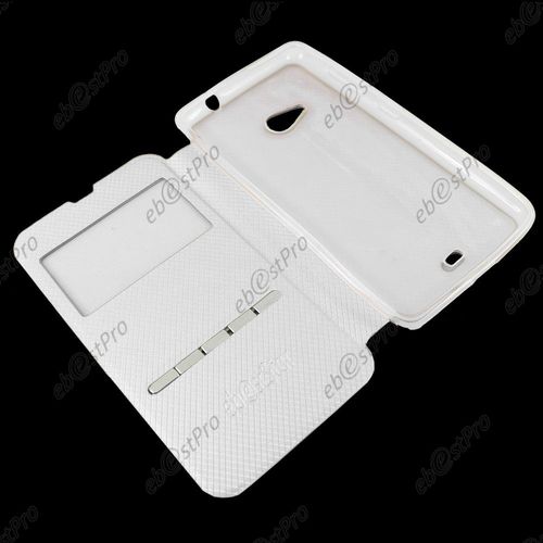 Ebeststar ® Housse Pochette Protection Coque Etui Type S-View Pour Microsoft Lumia 535, Couleur Blanc + Film Protection D'écran