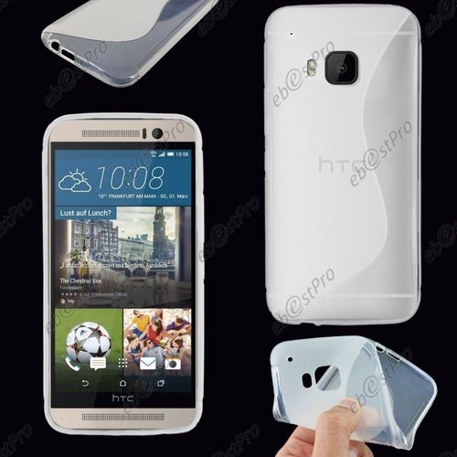 Ebeststar ® Housse Etui Coque Silicone Gel Motif S-Line Protection Souple Pour Htc One M9, One Hima, Couleur Transparent + Film Protection D'écran