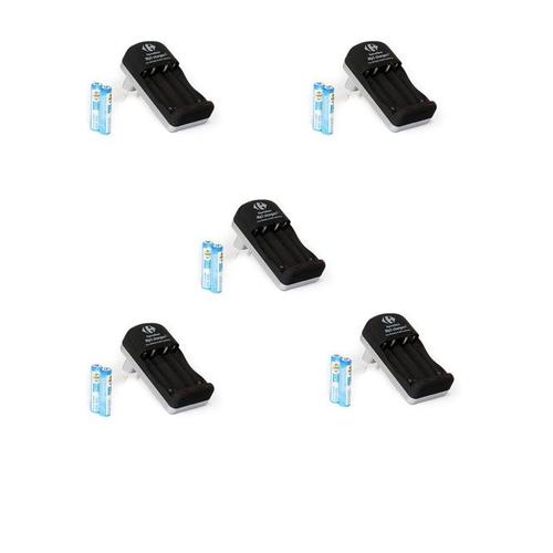 5 chargeurs d'accus Uniross / CRF + 10 piles rechargeables 1,2v-AAA 600 mah