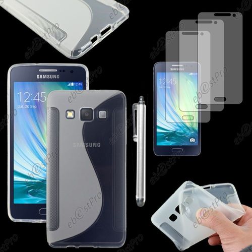 Ebeststar ® Housse Etui Coque Silicone Gel Motif S-Line Protection Souple Pour Samsung Galaxy A5 Sm-A500f, Couleur Transparent + Stylet 3 Film