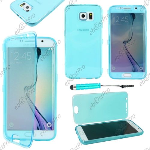 Ebeststar ® Housse Etui Coque Portefeuille Livre Silicone Gel Pour Samsung Galaxy S6 Sm-G920f, G920, Couleur Bleu + Mini Stylet + Film Protection D'écran