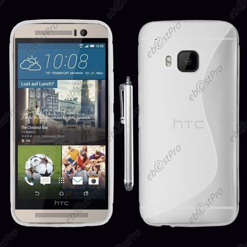 Ebeststar ® Housse Etui Coque Silicone Gel Motif S-Line Protection Souple Pour Htc One M9, One Hima, Couleur Transparent + Stylet + Film Protection D'écran