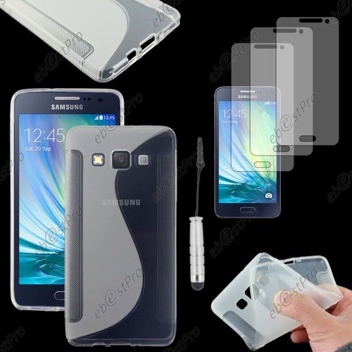 Ebeststar ® Housse Etui Coque Silicone Gel Motif S-Line Protection Souple Pour Samsung Galaxy A5 Sm-A500f, Couleur Transparent + Mini Stylet 3 Film