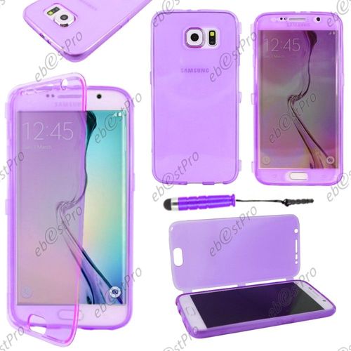 Ebeststar ® Housse Etui Coque Portefeuille Livre Silicone Gel Pour Samsung Galaxy S6 Sm-G920f, G920, Couleur Violet + Mini Stylet + Film Protection D'écran