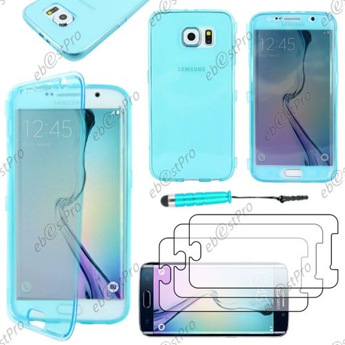 Ebeststar ® Housse Etui Coque Portefeuille Livre Silicone Gel Pour Samsung Galaxy S6 Sm-G920f, G920, Couleur Bleu + Mini Stylet 3 Film