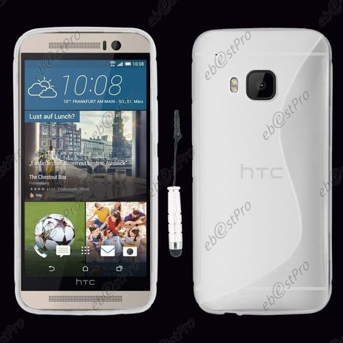 Ebeststar ® Housse Etui Coque Silicone Gel Motif S-Line Protection Souple Pour Htc One M9, One Hima, Couleur Transparent + Mini Stylet + Film Protection D'écran