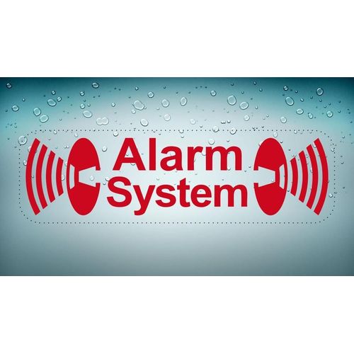 Autocollant Sticker Laptop Voiture Moto Scooter Alarme System Rouge Antivol