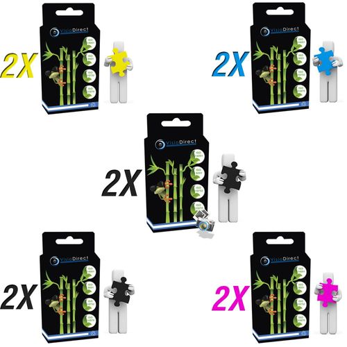 10 cartouches d'encre type LM100BK x4 Noir 500 pages, LM100C x2 Cyan LM100M x2 Magenta LM100Y x2 Jaune 600 pages, pour Lexmark Platinum Pro 908
