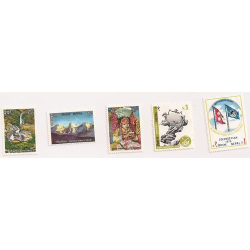 Népal- Lot De 5 Timbres Neufs-Thèmes Divers
