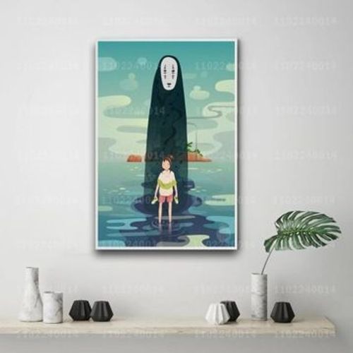 Affiche d¿¿corative sur toile dessin anim¿¿ Manga chihiro,mpression murale Poster pour salon chambre ¿¿ coucher d¿¿cor sans cadre(60*90cm)