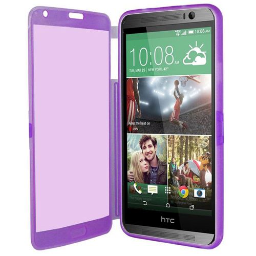 Coque Silicone Pour Htc One (M8) 5.0" Gel Livre Rabat - Violet