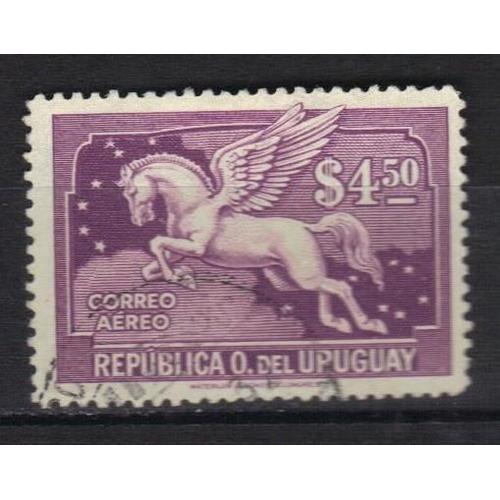 Uruguay 1930 Poste Aerienne : Pégase - Timbre 4 P. 50 Lilas Oblitéré Cote 37,50 ¿