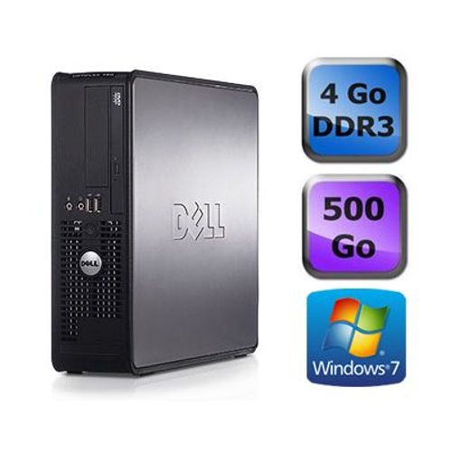 Dell Optiplex 380 SFF - Intel Celeron E3300 / 2.50 GHz - RAM 4 Go - HDD 500 Go - DVD - GigaBit Ethernet - Windows 7 Professionnel