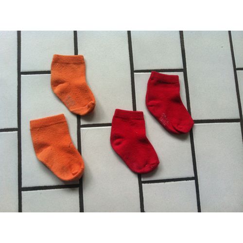 Lot De 2 Paires De Chaussettes Obaïbi Rouge Et Orange 19 / 22