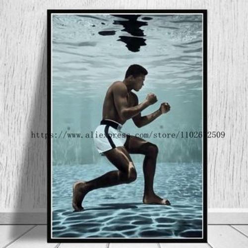 Muhammad Ali toile affiche citation de motivation p,mpression murale Poster pour salon chambre ¿¿ coucher d¿¿cor sans cadre(60*90cm)