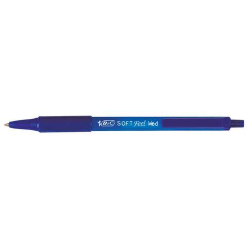 Bic Lot De 6 Stylos Bille Soft Feel Clic Grip Pte Moy. 1 Mm Bleu