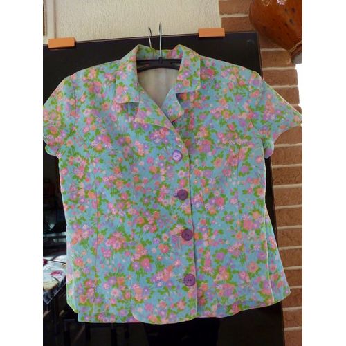 Tailleur Jupe Veste Coton Imprimé 34