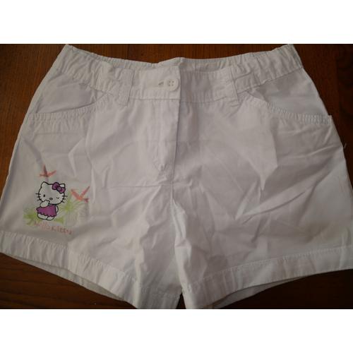 Short Hello Kitty Taille 10 Ans Blanc