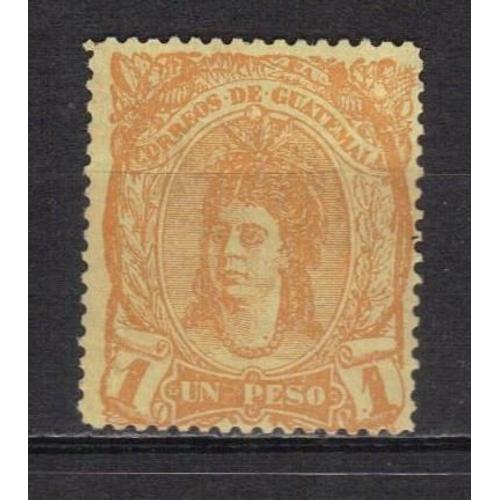 Guatemala 1878 : Tête D'indienne - Timbre 1 P. Jaune-Orange Neuf *