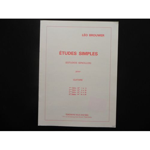 Études Simples (Estudios Sencillos) 4ème Série : N° 16 À 20