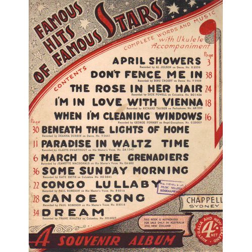 Famous Hits Of Famous Stars / 12 Titres : April Showers, Don't Fence Me In, The Rose In Her Hair...