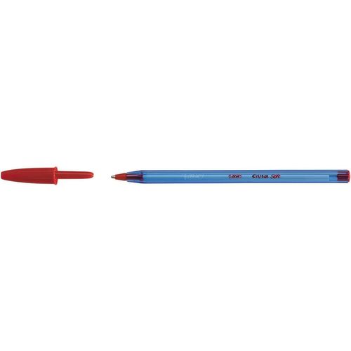 Bic Lot De 10 Stylos Bille Cristal Soft Pte Moy. 1,2 Mm Encre Easyglide Rouge