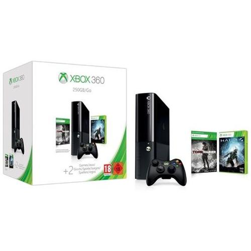 Console Xbox E 360 250 Go + Tomb Raider + Halo 4