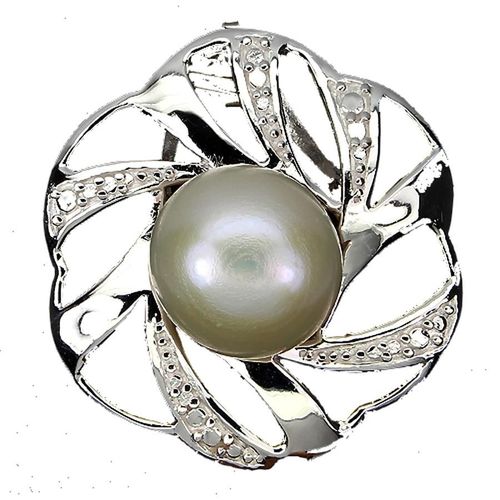 Pendentif Perle . Argent 925 + Chaine En Argent 925