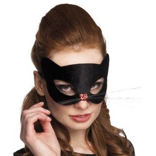 Masque Chat Noir Avec Nez Coeur Femme,