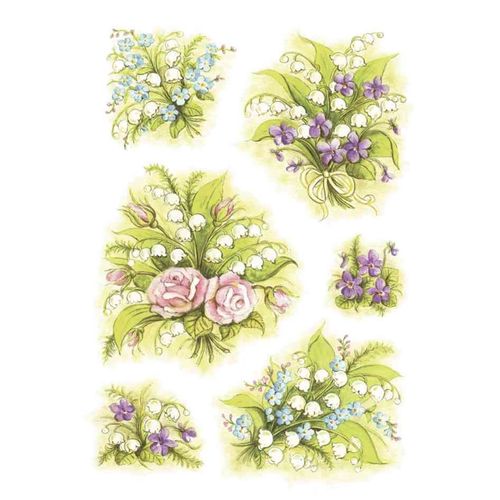 Herma Lot De 10 Autocollants De Décoration "Bouquet De Muguets" 3 X 6 Etiquettes