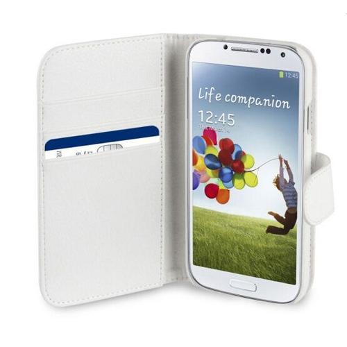 Etui Housse Portefeuille Cuir Synthétique Pour Samsung Galaxy S5 I9600 G900 - Blanc